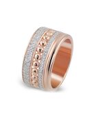 Rosévergulde zilveren en witte zirkonia ring