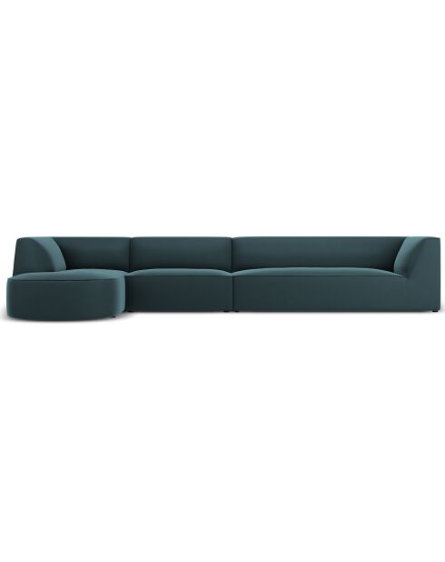 Charles Velvet linkerhoekbank 5-zits blauw - 366x180x69 cm