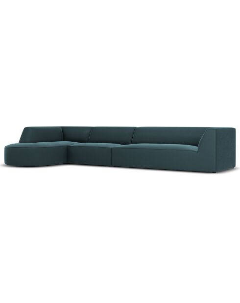 Charles Velvet linkerhoekbank 5-zits blauw - 366x180x69 cm