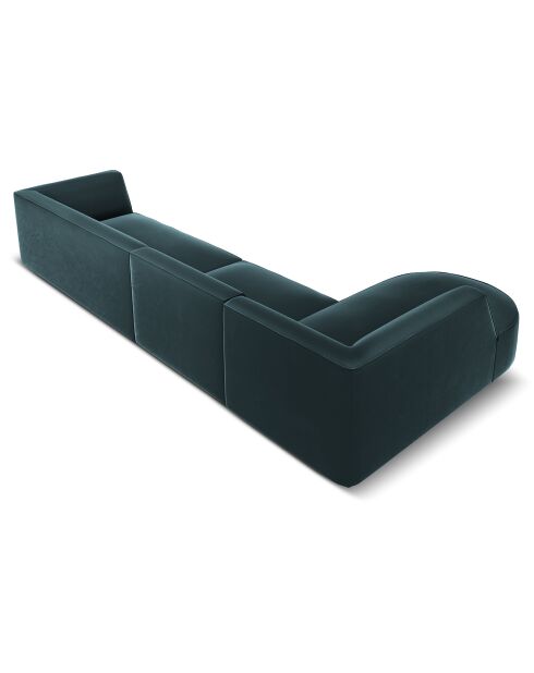 Charles Velvet linkerhoekbank 5-zits blauw - 366x180x69 cm