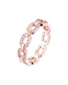 Rosévergulde zilveren en witte zirkonia ring