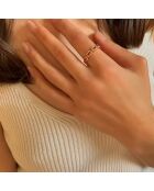 Rosévergulde zilveren en witte zirkonia ring