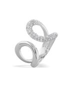 Zilverkleurige en witte zirkonia ring