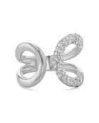 Zilverkleurige en witte zirkonia ring