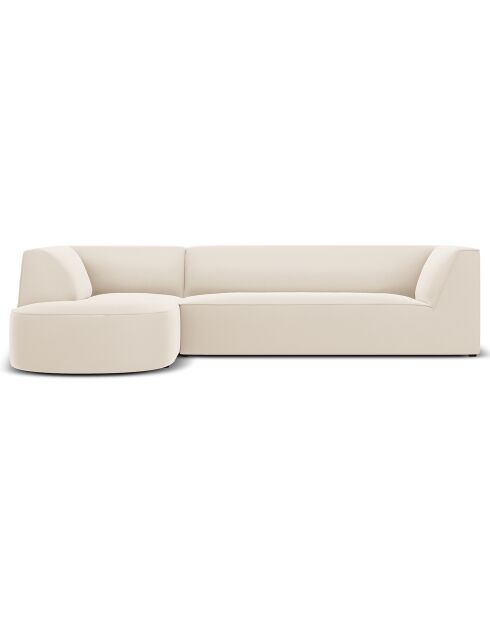 Canapé D'Angle Gauche Velours Charles 4 Places beige - 273x180x69 cm