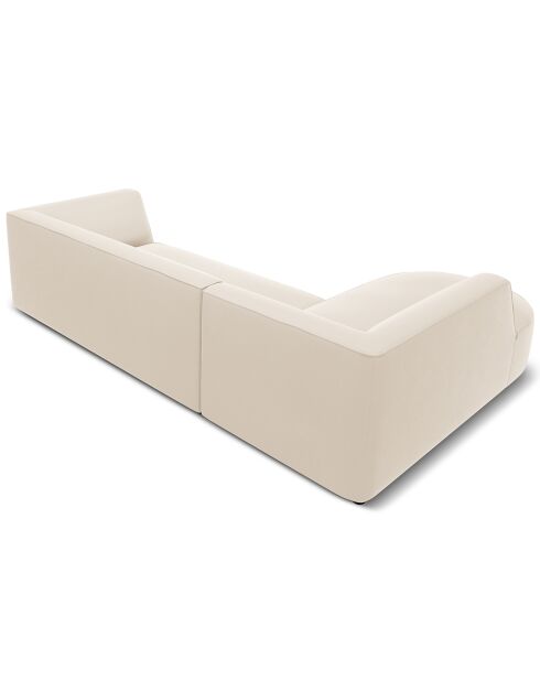 Canapé D'Angle Gauche Velours Charles 4 Places beige - 273x180x69 cm