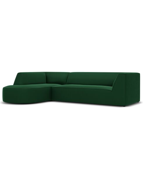 Canapé D'Angle Gauche Velours Charles 4 Places vert - 273x180x69 cm