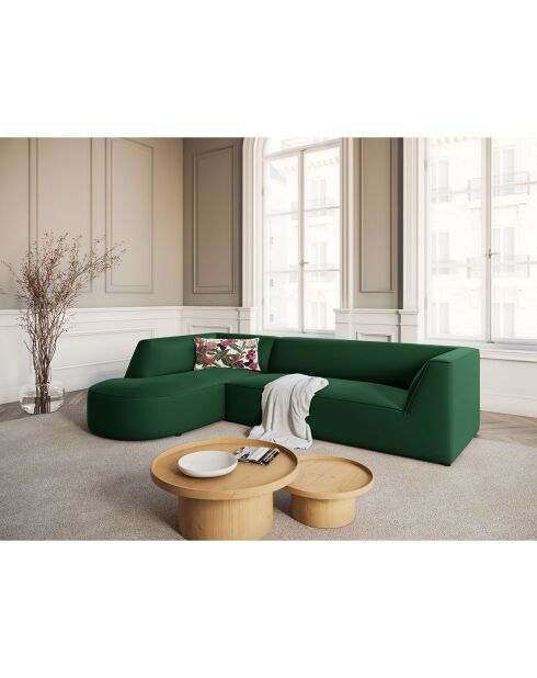 Canapé D'Angle Gauche Velours Charles 4 Places vert - 273x180x69 cm