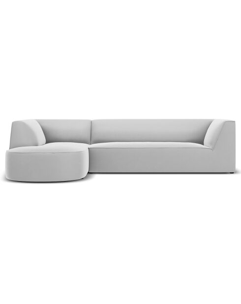 Canapé D'Angle Gauche Velours Charles 4 Places gris clair - 273x180x69 cm