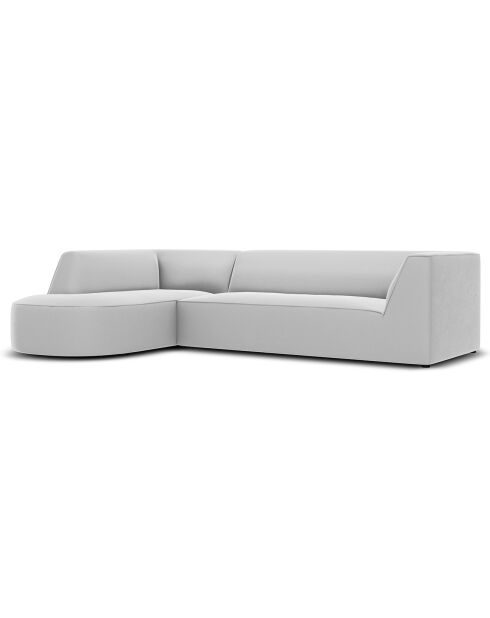 Canapé D'Angle Gauche Velours Charles 4 Places gris clair - 273x180x69 cm