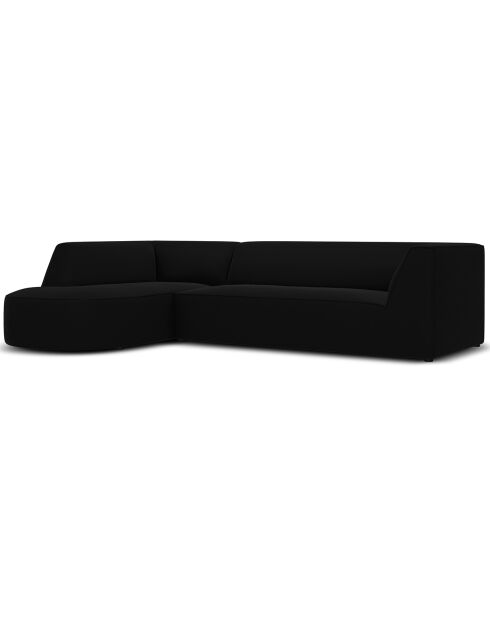 Canapé D'Angle Gauche Velours Charles 4 Places noir - 273x180x69 cm