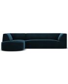 Canapé D'Angle Gauche Velours Charles 4 Places pétrole profond - 273x180x69 cm