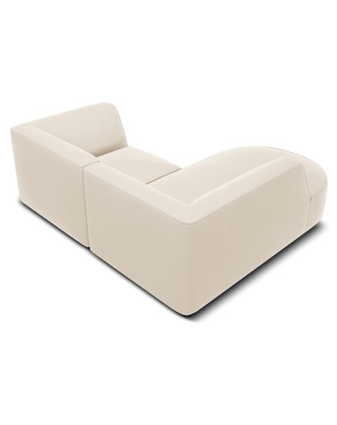 Canapé d'angle Gauche Velours Charles 3 Places beige - 186x180x69 cm