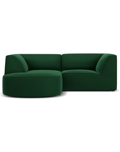 Canapé D'Angle Gauche Velours Charles 3 Places vert- 186x180x69 cm