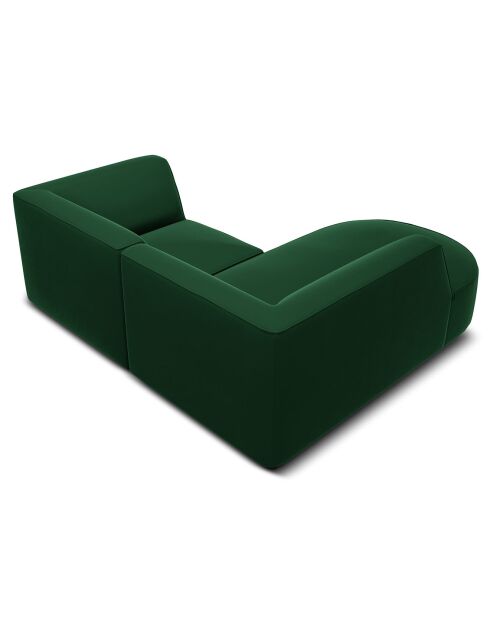 Canapé D'Angle Gauche Velours Charles 3 Places vert- 186x180x69 cm