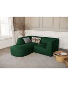 Canapé D'Angle Gauche Velours Charles 3 Places vert- 186x180x69 cm
