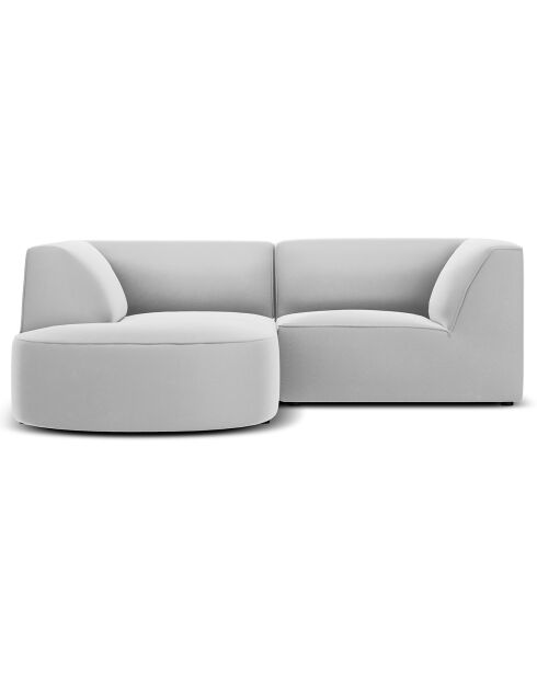 Canapé D'Angle Gauche Velours Charles 3 Places gris clair - 186x180x69 cm