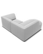 Canapé D'Angle Gauche Velours Charles 3 Places gris clair - 186x180x69 cm