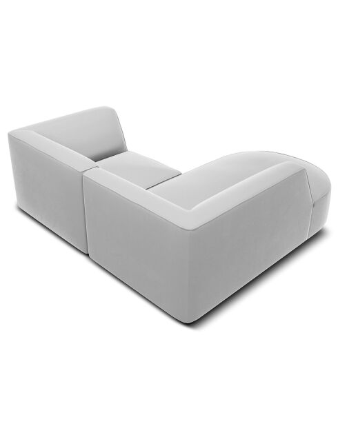 Canapé D'Angle Gauche Velours Charles 3 Places gris clair - 186x180x69 cm