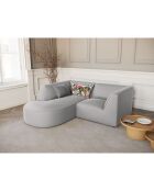 Canapé D'Angle Gauche Velours Charles 3 Places gris clair - 186x180x69 cm