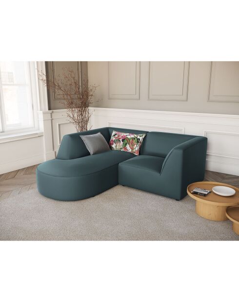 Charles Velvet Linkerhoekbank 3-zits blauw - 186x180x69 cm