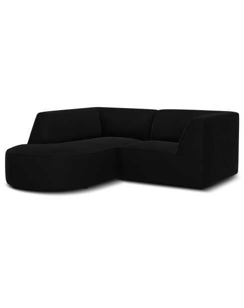 Charles Velvet Rechterhoekbank 3-zits zwart - 186x180x69 cm