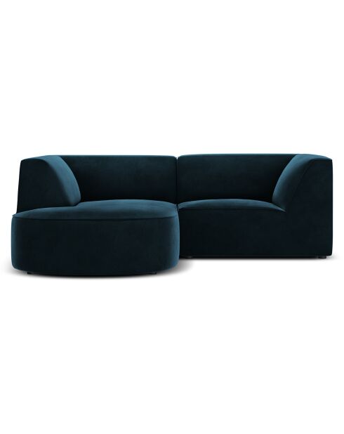 Canapé d'angle Gauche Velours Charles 3 Places pétrole profond - 186x180x69 cm