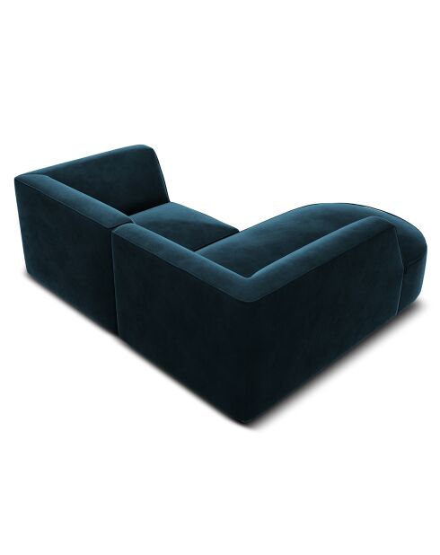 Canapé d'angle Gauche Velours Charles 3 Places pétrole profond - 186x180x69 cm