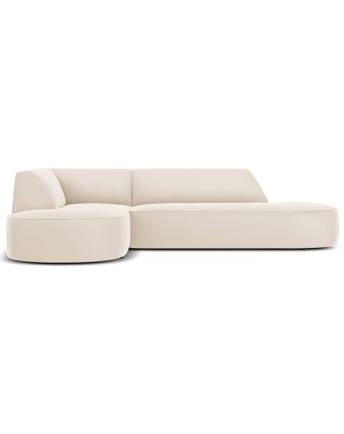 Canapé D'Angle Gauche Velours Charles 4 Places beige - 273x180x69 cm