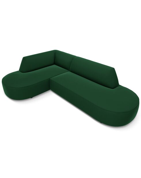 Canapé D'Angle Gauche Velours Charles 4 Places vert - 273x180x69 cm