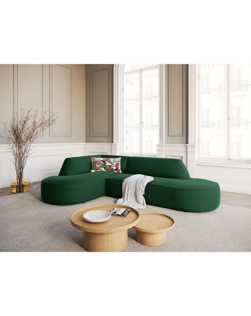 Canapé D'Angle Gauche Velours Charles 4 Places vert - 273x180x69 cm