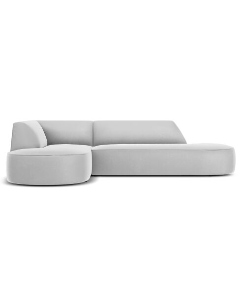 Canapé D'Angle Gauche Velours Charles 4 Places gris clair - 273x180x69 cm