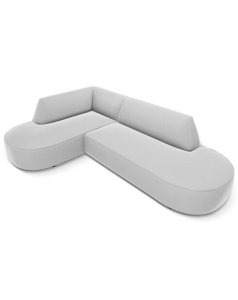 Canapé D'Angle Gauche Velours Charles 4 Places gris clair - 273x180x69 cm