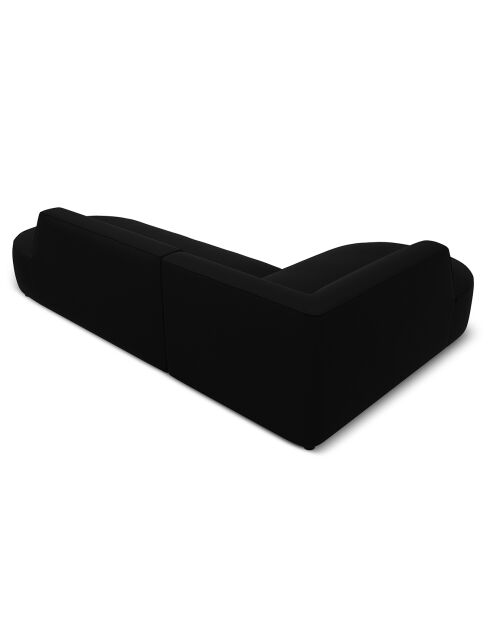 Canapé D'Angle Gauche Velours Charles 4 Places noir - 273x180x69 cm