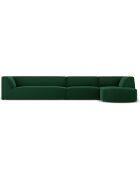 Canapé D'Angle Droit Velours Charles 5 Places vert - 366x180x69 cm