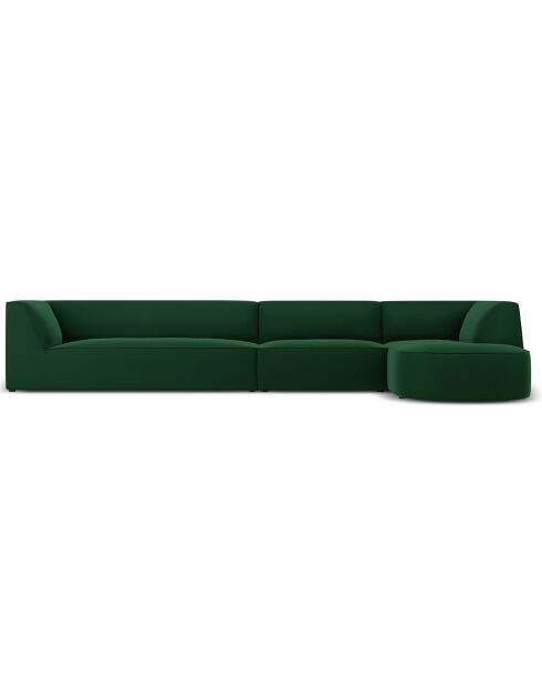 Charles Velvet Rechterhoekbank 5-zits groen - 366x180x69 cm