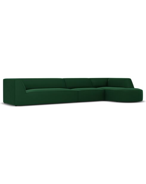 Charles Velvet Rechterhoekbank 5-zits groen - 366x180x69 cm