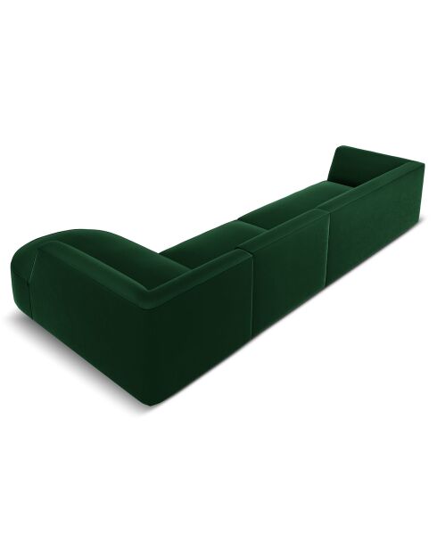 Canapé D'Angle Droit Velours Charles 5 Places vert - 366x180x69 cm
