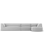 Canapé D'Angle Droit Velours Charles 5 Places gris clair - 366x180x69 cm