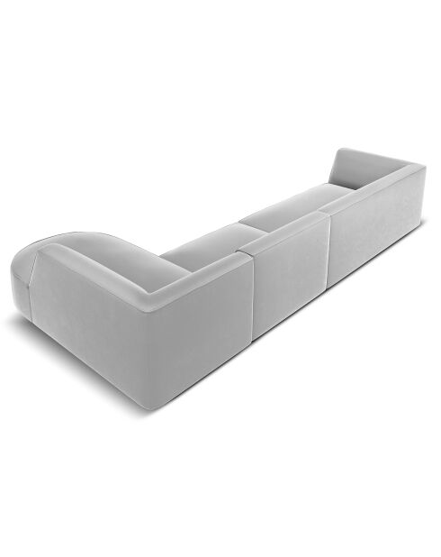 Canapé D'Angle Droit Velours Charles 5 Places gris clair - 366x180x69 cm
