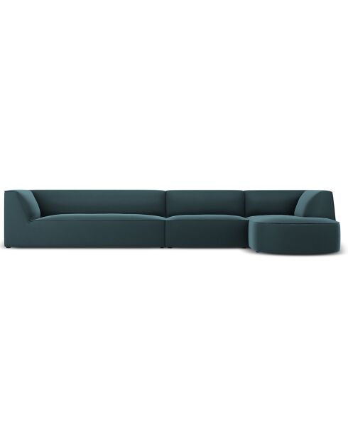 Charles Velvet Rechterhoekbank 5-zits blauw - 366x180x69 cm
