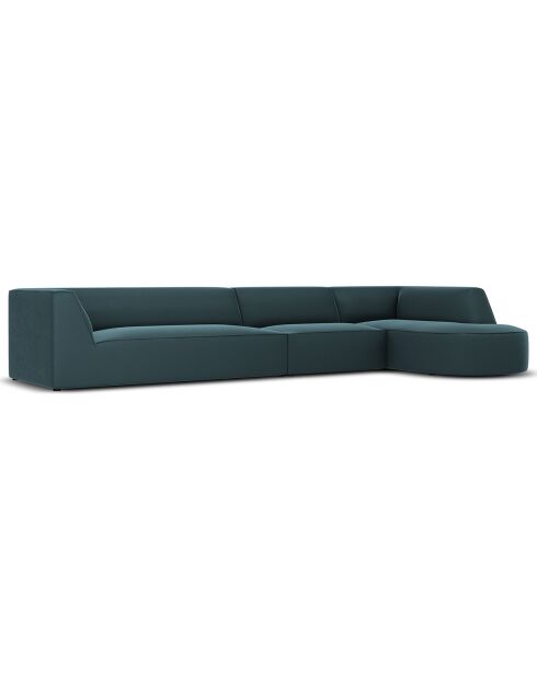 Charles Velvet Rechterhoekbank 5-zits blauw - 366x180x69 cm