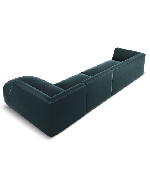 Charles Velvet Rechterhoekbank 5-zits blauw - 366x180x69 cm