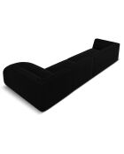 Canapé D'Angle Droit Velours Charles 5 Places noir - 366x180x69 cm