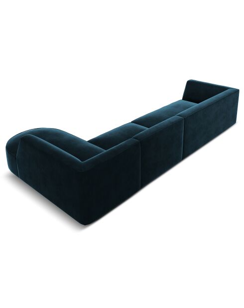 Charles Velvet 5-zitsbank in diepe petrolkleur, rechts, 366x180x69 cm