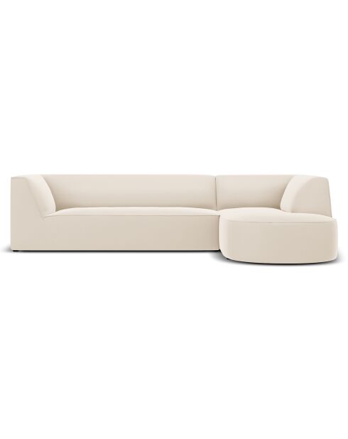 Canapé D'Angle Droit Velours Charles 4 Places beige - 273x180x69 cm