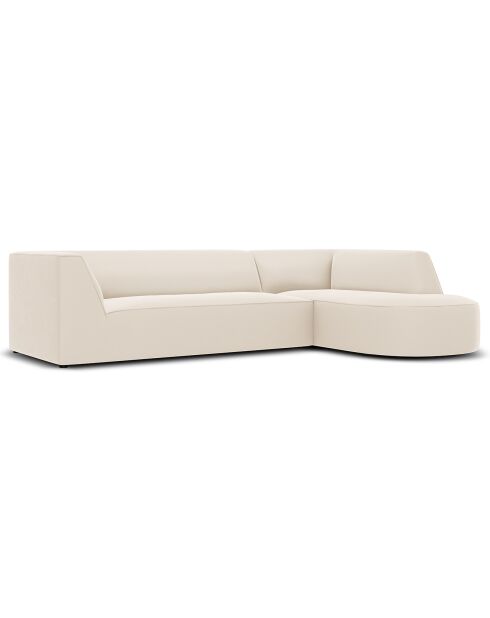 Canapé D'Angle Droit Velours Charles 4 Places beige - 273x180x69 cm