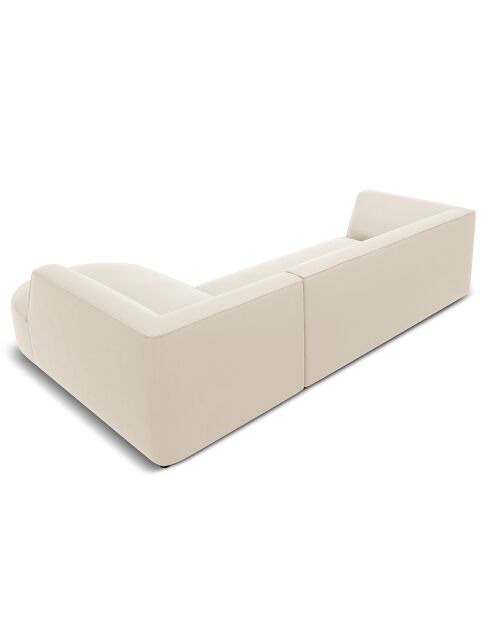 Canapé D'Angle Droit Velours Charles 4 Places beige - 273x180x69 cm