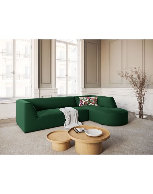 Canapé D'Angle Droit Velours Charles 4 Places vert - 273x180x69 cm