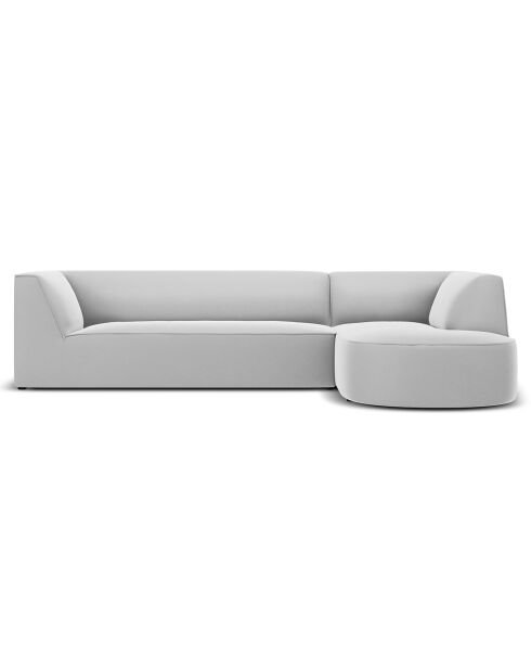 Canapé D'Angle Droit Velours Charles 4 Places gris clair - 273x180x69 cm